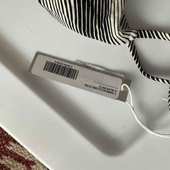 NWT Everlane Swim The String One Piece Bathing Suit in Black White Stripe Size S - Picture 8 of 8